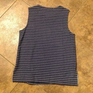 Navy Striped Women's Tank Top